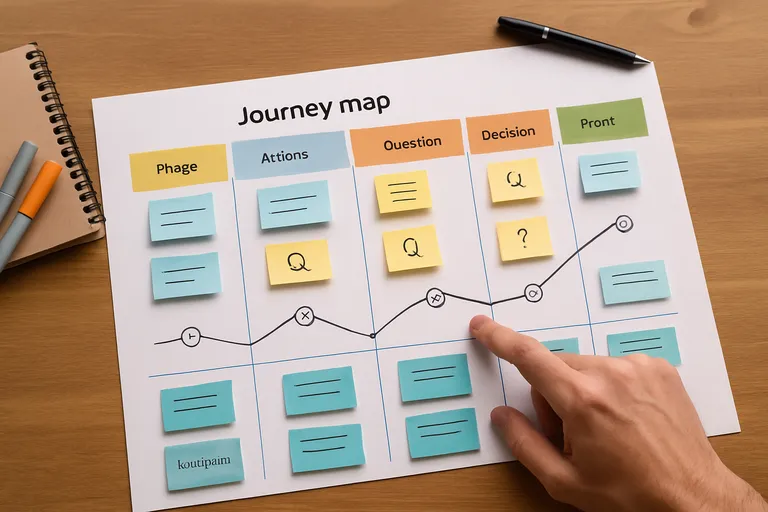 Belangrijke onderdelen van een journey map