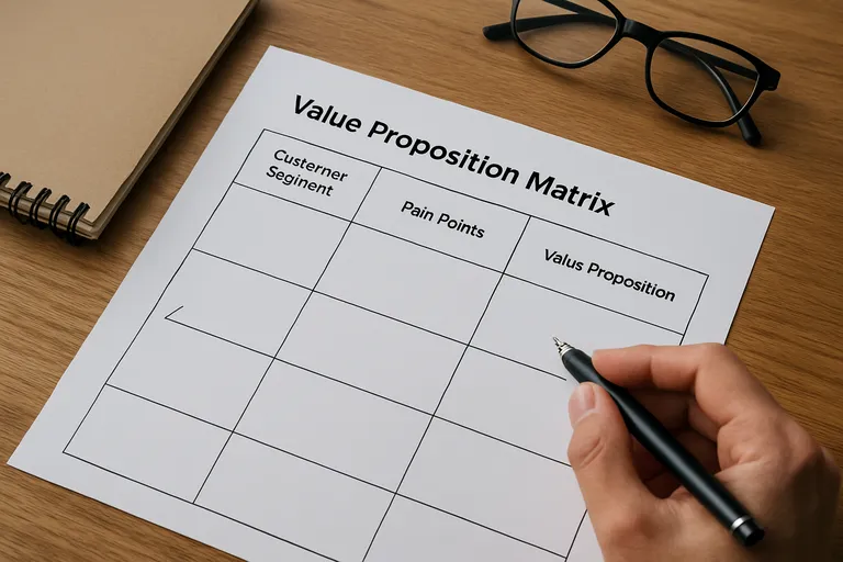 Wat is een value proposition matrix
