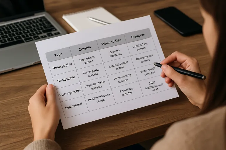 Soorten klantsegmenten en criteria